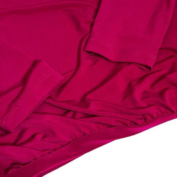 Ivanka Trump magenta long sleeve wrap blouse size M - Picture 10 of 13